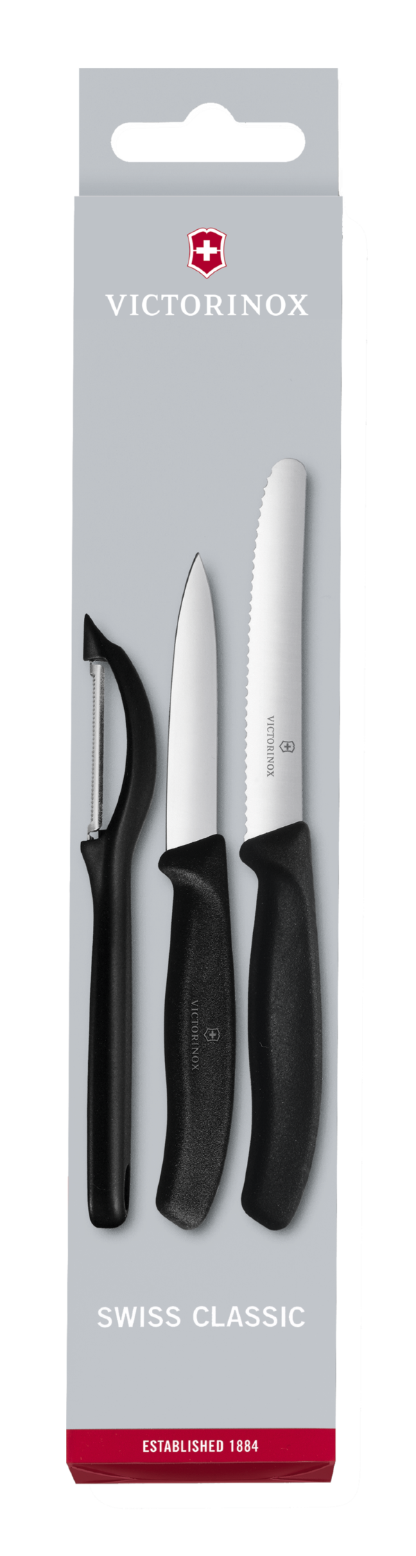 Kitchen Knives And Peeler Black 3-Pieces Set Swiss Classic 6.7113.31  VICTORINOX