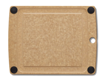 Victorinox cutting board made of paper composite with rubber feet and juice groove in natural