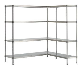 Modular shelving system made of stainless steel