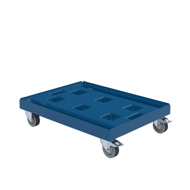 Plastic double roller - blue