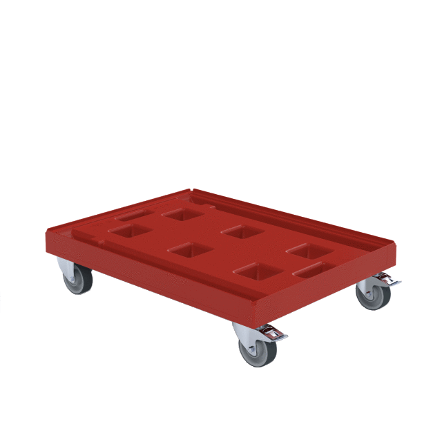 Plastic double roller - red