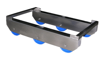 Stainless steel dolly with 6 wheels