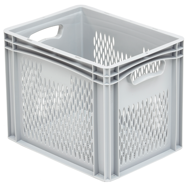 Plastična gajba basicline BLO43H6, krajevi/pod prelomljen